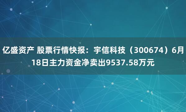 亿盛资产 股票行情快报：宇信科技（300674）6月18日主力资金净卖出9537.58万元