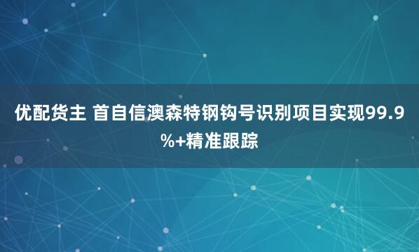 优配货主 首自信澳森特钢钩号识别项目实现99.9%+精准跟踪