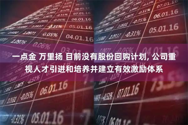 一点金 万里扬 目前没有股份回购计划, 公司重视人才引进和培养并建立有效激励体系