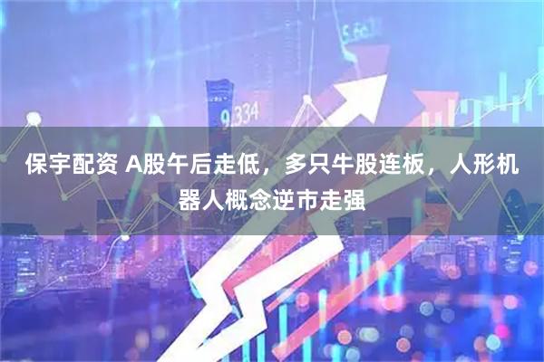保宇配资 A股午后走低,多只牛股连板,人形机器人概念逆市走强
